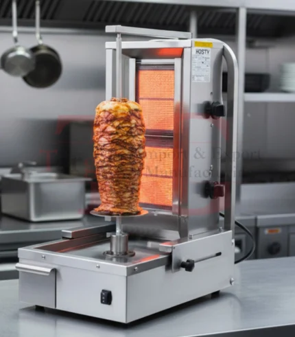 صورة Commercial 2-Burner Shawarma & Doner Kebab Machine (LPG) – High-Grade Ceramic Burners – Industrial Stainless Steel Kebab Grill - موقع تارجت ايجيبت