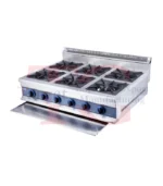 ELITE Commercial 6-Burner LPG Gas Cooker - Heavy Duty Cast Iron Boiling Rings