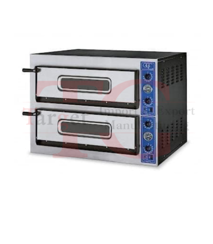 GGF Italian Twin Deck Pizza Oven - 8 x 14″ Pizza Capacity - 12kW Electric Power - Heavy Duty Professional Equipment for Pizzerias