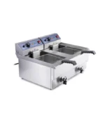 صورة Double Tank Electric Fryer – 2 x 19L Capacity – Stainless Steel – Countertop Design with Drain Tap - موقع تارجت ايجيبت