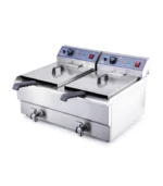 صورة Double Tank Electric Fryer – 2 x 19L Capacity – Stainless Steel – Countertop Design with Drain Tap - موقع تارجت ايجيبت