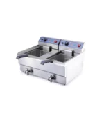 صورة Double Tank Electric Fryer – 2 x 19L Capacity – Stainless Steel – Countertop Design with Drain Tap - موقع تارجت ايجيبت