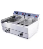 صورة Double Tank Electric Fryer – 2 x 19L Capacity – Stainless Steel – Countertop Design with Drain Tap - موقع تارجت ايجيبت