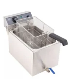 صورة Single Tank Electric Fryer – 10L Capacity – Stainless Steel – Countertop Design with Drain Tap - موقع تارجت ايجيبت