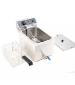 صورة Single Tank Electric Fryer – 10L Capacity – Stainless Steel – Countertop Design with Drain Tap - موقع تارجت ايجيبت