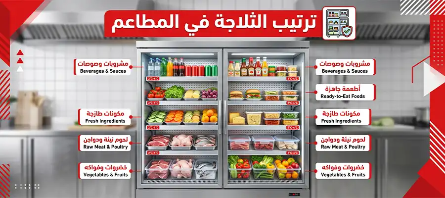 ترتيب الثلاجة في المطاعم